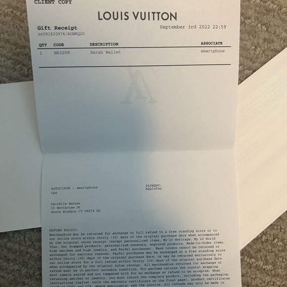 Louis Vuitton Brown Damier Sarah Wallet - Picture 5 of 9